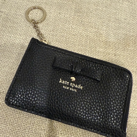 Kate Spade Black Textured Wallet with Keychain - Picture 1 of 5